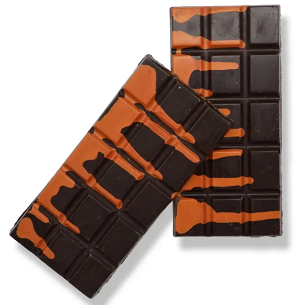 Orange Zest Vegan Drip Mushroom Chocolate Bar stem chocolate shop